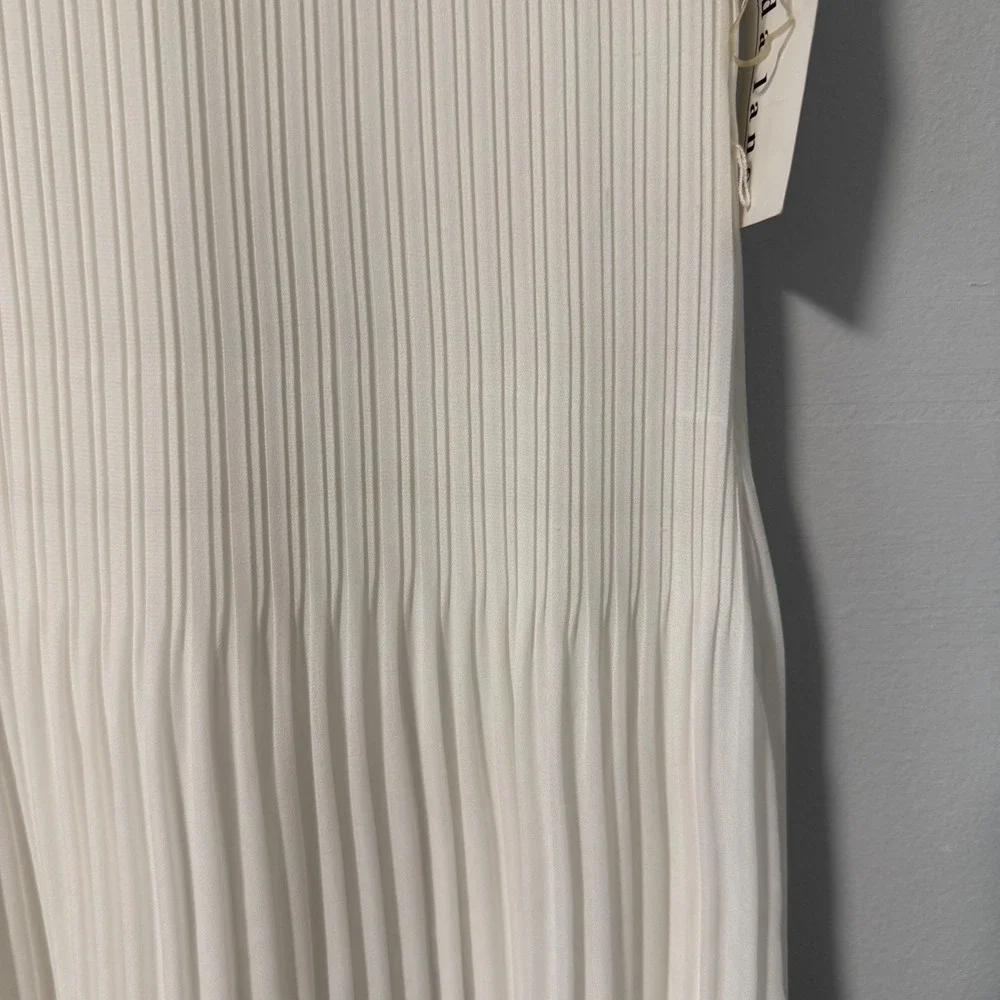 Amanda‎ Lane Ivory Pleated Lace Cap Sleeve Shift Dress Size 4 New With Tags VTG